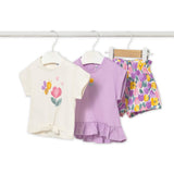 Mayoral Baby Girl Two Tops & Shorts 3pc Set ~ Lilac
