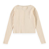 Molo Giselle Ribbed Knit Cardigan 7-12 ~ Brazilian Sand