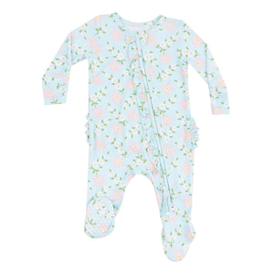 Angel Dear 2 Way Zipper Ruffle Back Footie ~ Vintage Daisy