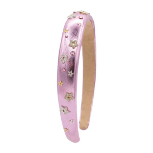 Bari Lynn Thin Crystallized Metallic Star Headband