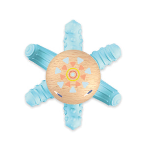 Djeco White BabySquidi Wooden Teether