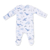 Angel Dear 2 Way Zipper Footie ~ Watercolor Blue Whales