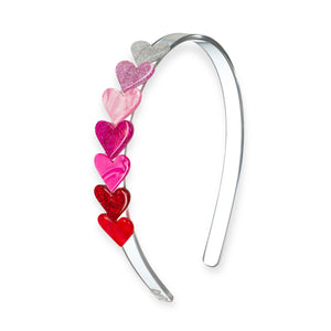 Lilies & Roses Pearlized Red Glitter Mini Hearts Headband