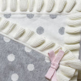 Elegant Baby Ruffled Knit Blanket ~ Dots