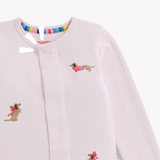 Magnetic Me Embroidered Velour Footie ~ Pink Dogs