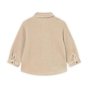 Mayoral Baby Boy Ribbed Velour Button Down Shirt ~ Cereal