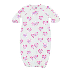 Baby Steps Convertible Gown ~ Soft Hearts/Sand