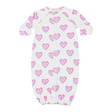 Baby Steps Convertible Gown ~ Soft Hearts/Sand