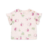 Play Up Baby Apple Print s/s T-Shirt & Woven Ruffle Shorts Set ~ Light Pink/Dark Mint