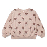 Rylee + Cru Girls Oversized Sweatshirt & Wide Leg Sweatpants Set ~ Daisy/Rosewood