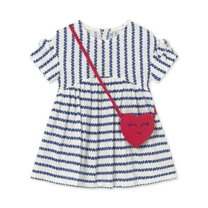 Mayoral Baby Girl Heart Print Dress w/ Bag ~ Porcelain