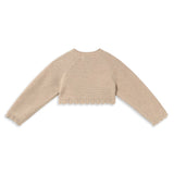 Mayoral Baby Girl Cropped Knit Cardigan ~ Beige