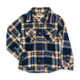 Appaman Boys Snow Fleece Shirt ~ Blue/Taupe Plaid