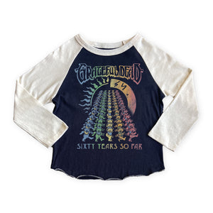 Rowdy Sprout Baby Grateful Dead 60 Years l/s Raglan Tee ~ Vintage Black/White