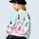 Hannah Banana Dog Printed Sweater ~ Pink Multi