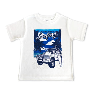Mish Boys Surf Paradise Tee & Shorts Set ~ White/Cobalt
