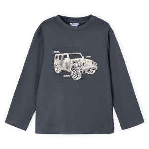 Mayoral Boys Glow in the Dark Jeep l/s T-Shirt ~ Blue