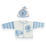 Artwalk Knit Cardigan & Hat Set ~ Blue Jungle Baby