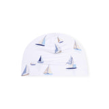 Angel Dear Beanie Hat ~ Sailboats Blue