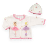 Artwalk Knit Cardigan & Hat Set ~ Le Ballet/Ivory