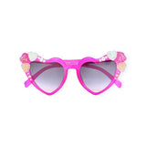Bari Lynn Glitter Hearts Heart Shaped Sunglasses ~ Pink