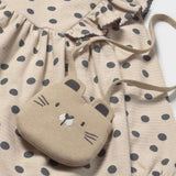 Mayoral Baby Girl Polka Dot Frill Dress w/ Bag ~ Tapioca