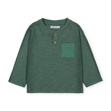 Mayoral Baby Boy Thermal Henley w/ Pocket ~ Fir