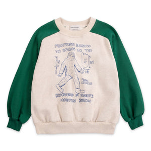 Bobo Choses Boys Mr. Footish Raglan Sweatshirt ~ Off-White