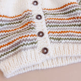 The Blueberry Hill Knit Woodland Stripe Cardigan ~ Cream/Multi