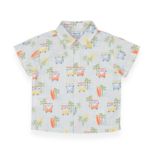 Mayoral Baby Boy Printed s/s Shirt ~ Surf Boards/Stripe