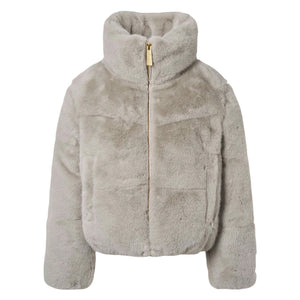 Molo Havi Faux Fur Jacket ~ Dappled Grey