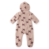 Rylee + Cru Baby Fleece Bunting ~ Bows/Blush