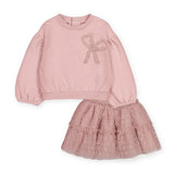 Mayoral Baby Girl Sweatshirt & Tulle Skirt Set ~ Crystal Pink