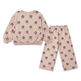 Rylee + Cru Baby Oversized Sweatshirt & Wide Leg Sweatpants Set ~ Daisy/Rosewood