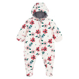 Petit Bateau Baby Hooded Floral Snowsuit ~ Cream Multi