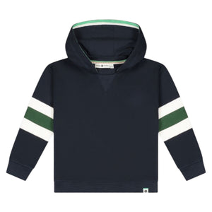 Babyface Boys Striped Sleeve Hoodie & Sweatpants Set ~ Navy