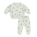 Quincy Mae Baby Boy Relaxed Sweatshirt & Sweatpants Set ~ Cars/Mint