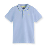 Scotch & Soda Boys Two-Tone s/s Polo w/ Tipping ~ Bicycle Blue