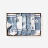 Elegant Baby 6 Pack Non Slip Sock Set ~ Nautical Blue