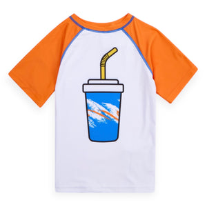 Appaman Boys s/s Rash Guard & Mid Length Swim Trunks Set ~ Burgers & Fries