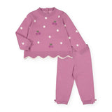 Mayoral Baby Girl Cherries & Dots Knit Set ~ Orchid