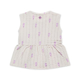 Babyface Baby Girl Sleeveless Peplum Top & Ruffle Shorts Set ~ Ivory/Purple