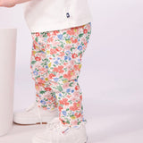 Petit Bateau Baby Top w/ Floral Print Collar & Leggings Set ~ Cream/Multi