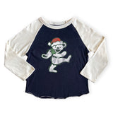 Rowdy Sprout Grateful Dead Santa Bear Raglan l/s Tee ~ Black/White
