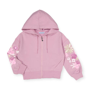 Mayoral Girls Zip Hoodie & Sweatpants Set ~ Floral/Mauve