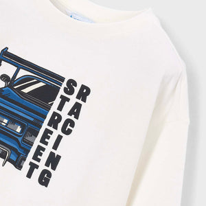 Mayoral Boys Street Racing l/s T-Shirt ~ Ivory