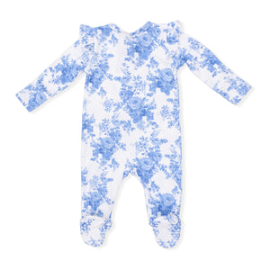 Angel Dear 2 Way Zipper Frill Sleeve Footie ~ Dream Cottage Floral
