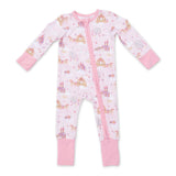 Angel Dear 2 Way Zipper Convertible Romper ~ Princess Unicorns & Castle