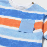 Mayoral Baby Boy Printed Stripe s/s T-shirt ~ Blue/Orange