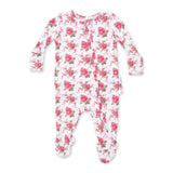 Angel Dear 2 Way Zipper Ruffle Back Footie ~ Elegant Roses